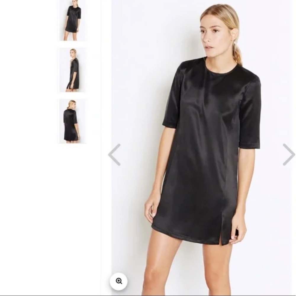 Equipment Jules Silk Short Sleeve Black Mini Dress
